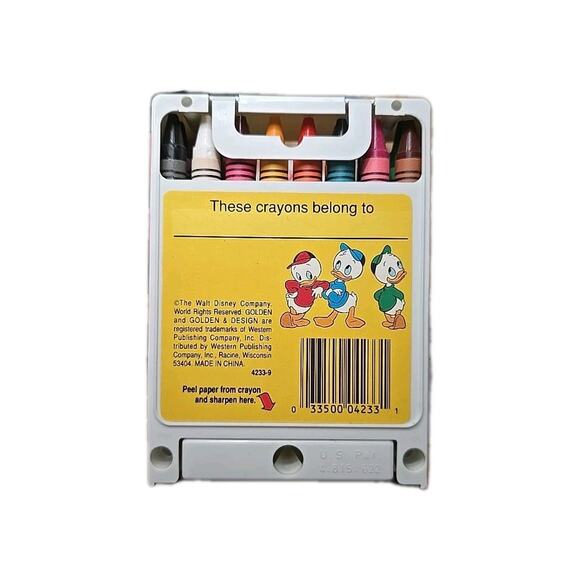 Vintage Duck Tales 16 Crayons w Built In Sharpener Disney Golden Books RARE - Picture 3 of 3